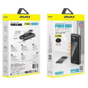 Awei P129K Solar Power Bank 10000mAh with 2 USB-A Ports Black