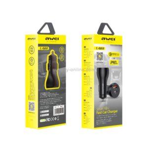 Awei C-822 18W PD 8 Pin + 18W QC 3.0 USB Interface Car Charger