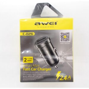 Awei C-826 2.4A DUAL USB Interface Fast Charging Smart SUPER MINI Car Charger