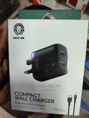 Green Lion Compact Wall Charger Dual Port USB Charger