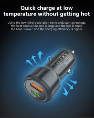 Car Charger PD20W Car Charger QC3.0+PD20W Charging Head Dual Port Fast Charging