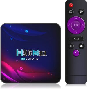 Smart TV Box 4G + 64GB H96 Max Android 11.0 RK3318 Quad-Core with 2.4G WiFi 4K Ultra HD H.265 Streaming Media Player