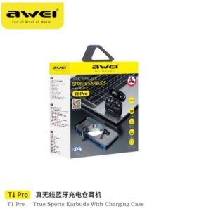 Awei T1 Pro Gaming Sports TWS Wireless Earphones In-Ear Built-in Microphone Mini Earbuds Headphone with Charging Case