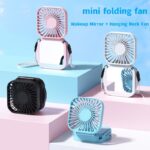 Foldable fan with mirror