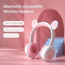 Bear Ear Bluetooth-compatible5.0 Soft Cute Headset