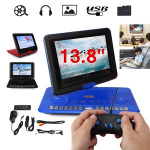 Portable 13.8'' DVD Player EVD TV Game Swivel Screen Remote Control USB SD_3C