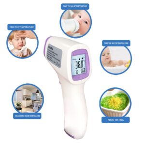 Infrared Digital Forehead Thermometer AD-801 by AiQURA | Non-Contact Temperature Gun for Children and Adults | Fever Alarm | ℃ or ℉ Reading