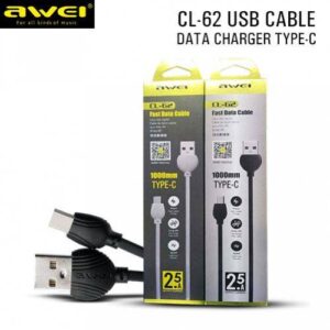 Original Awei CL-62 Fast Charging Charge Data Cable 1000mm Type-C COD