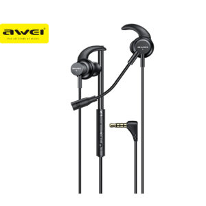 AWEI New ES-180i In-ear Gaming Earphones 3.5mm Plug With Microphone For Phone ,Computer, Video Gaming Stereo HD Clean Voice