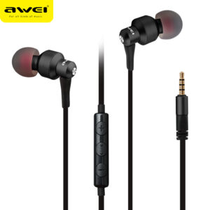 Awei ES-50TY Metal Stereo Earphones 3.5mm In-Ear Noise Reduction Earbuds Super Bass HIFI Headset With Mic