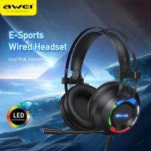 AWEI GM-2 Gaming Headset 7.1 Surround Sound With Microphone Wired Headphone RGB Light HIFI Stereo For PC Computer Laptop Gamer