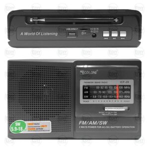 Golon Rechargeable Radio with FM / USB / TF and Bluetooth (ICF-29)