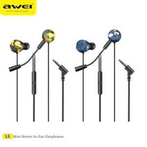 Awei L6 In Ear Earphones Stereo Sport Earphone With Mic Music Headset Phone Neckband Earbuds Headphone