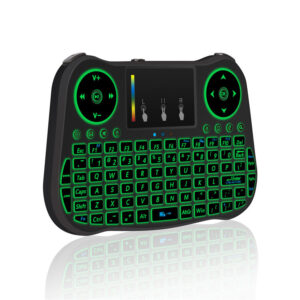 MT08 Mini keyboard RGB backlit English Russian Air Mouse 2.4GHz Wireless rechargeable Keyboard Touchpad for Android Smart TV Box