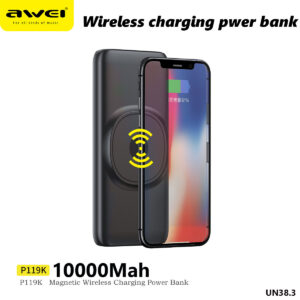 Awei P119k Handheld Power Bank Office Style Fast Charger 10000Mah Suitable For Work Travel Power Bank