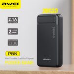 Awei P6K 20000mAh Powerbank Intelligent Multiple Output Power bank With Dual Input Type-C Micro-USB