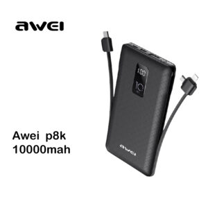Awei P8K Multiple Output High-Speed Charge Power Bank 2.1A Fast Charging 10000mAh