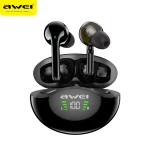 Awei T12P Dual Dynamic Driver TWS Earbuds Super Bass Stereo Can Display The Electricity Of The Earbuds