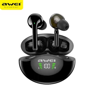 Awei T12P Dual Dynamic Driver TWS Earbuds Super Bass Stereo Can Display The Electricity Of The Earbuds