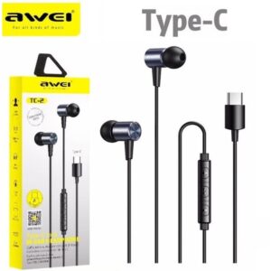 AWEI TC-2 Bass Sound Earphone In-Ear Sport Earphones With mic Headset For Type-C Phone