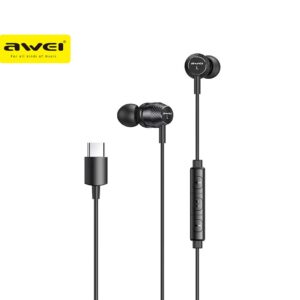 Awei TC-5 Wired Earphone In-ear Earbuds For Phone Type-C Jack Stereo Deep Bass With Microphone Button Control 1.2m