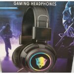 Gaming Headset Over Ear Stereo Wired Headphones With Mircophone RGB Light ABS Handband For Computer Abingo V8RGB
