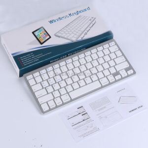Slim Portable Wireless Keyboard BT 3.0 Chiclet Keys White Black