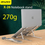 Awei X26 adjustable vertical laptop stand bookshelf stand for Macbook laptop cooler design stand for 25 mm wide PC notebooks to save space