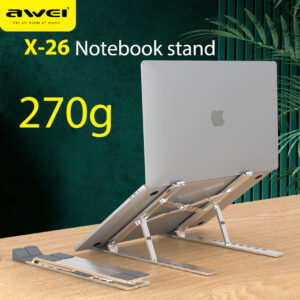 Awei X26 adjustable vertical laptop stand bookshelf stand for Macbook laptop cooler design stand for 25 mm wide PC notebooks to save space