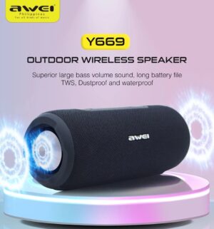Awei Y669 Outdoor Sports Portable Bluetooth-compatible Speaker Super Power 3D Stereo Surround Sound Interconnection Speakers